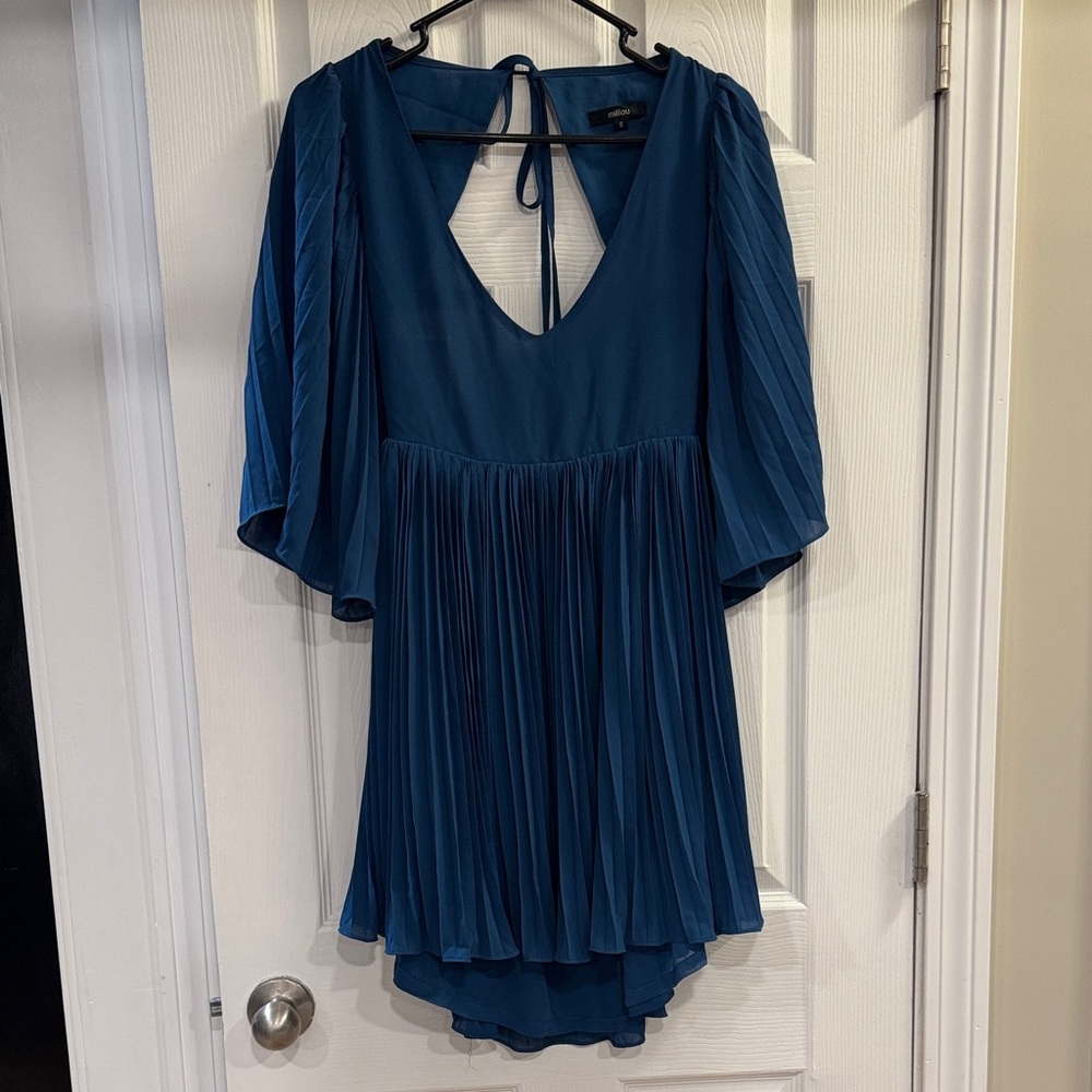 Millau Teal Pleated Dress (size S)